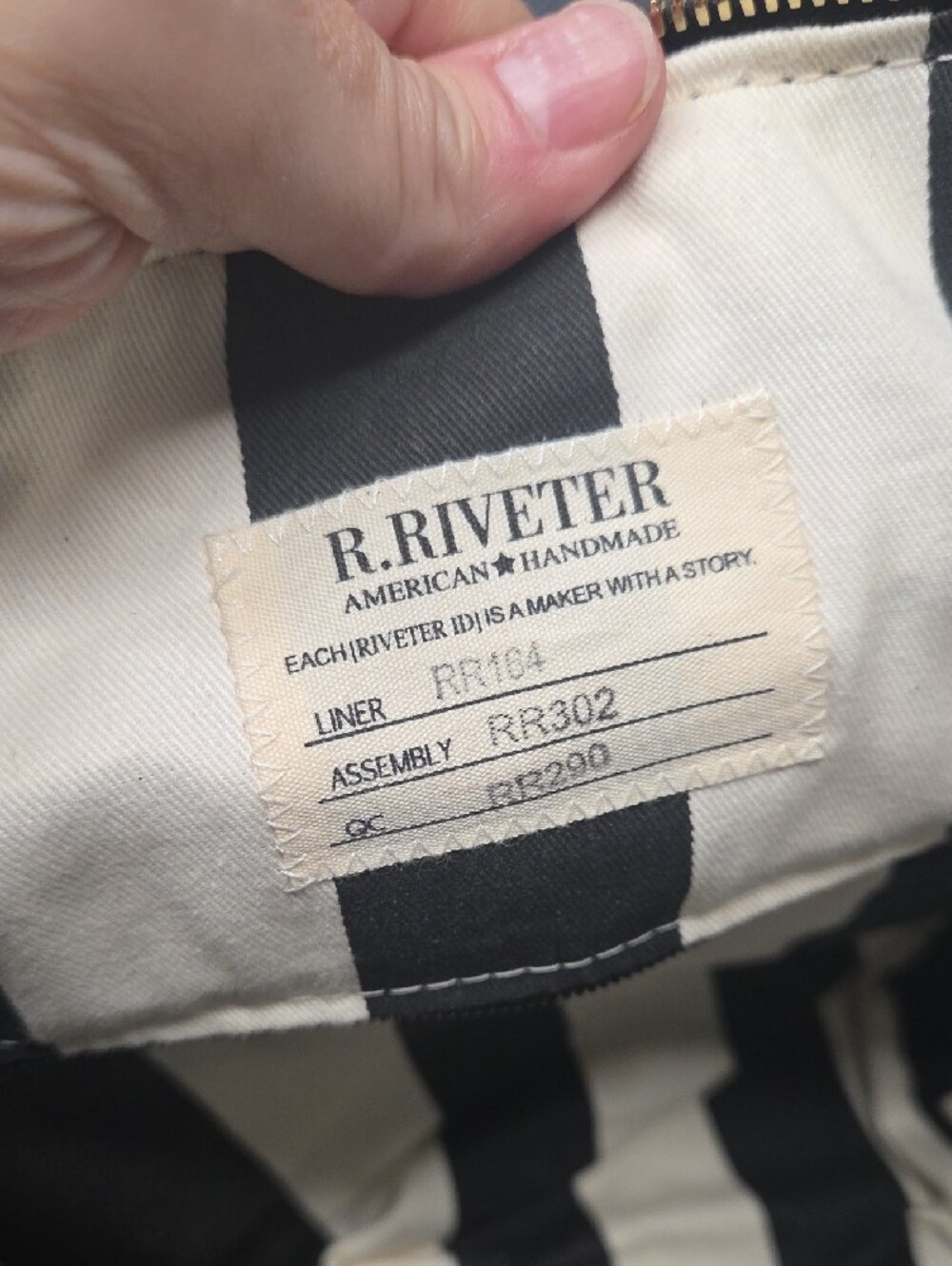 R. Riveter Floral Canvas Tote in Pink and Cream with Brown Trim - Picture 9 of 10
